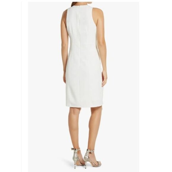 🆕JULIA JORDAN Asymmetrical Sheath Dress Sleeveless Ivory 6 - Picture 3 of 13